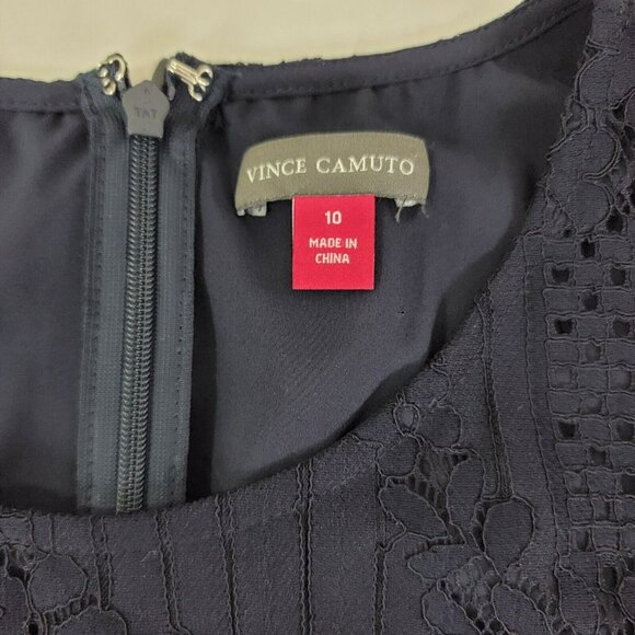 VINCE CAMUTO navy blue jumpsuit pantsuit sleeveless outfit NEW Womens Size 10 - Picture 7 of 12